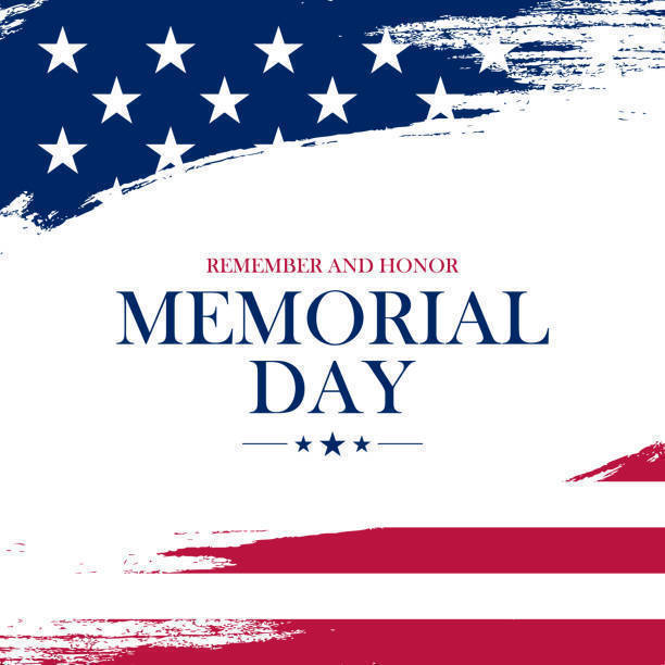 Remember and Honor Memorial Day - american flag background